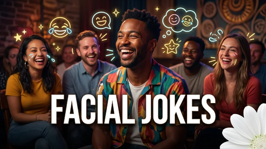 Facial jokes with jokes generator